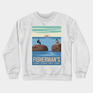 fisherman long island new york Crewneck Sweatshirt